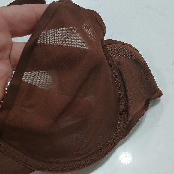 Aerie Chocolate Brown Underwire Mesh Bra Balconnette 36c Gentle Used - Picture 3 of 10